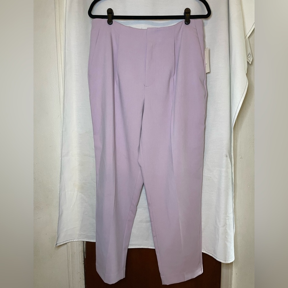 NWT a new day Lavender Purple High-Waisted w Tapered Leg Trousers Size 12R